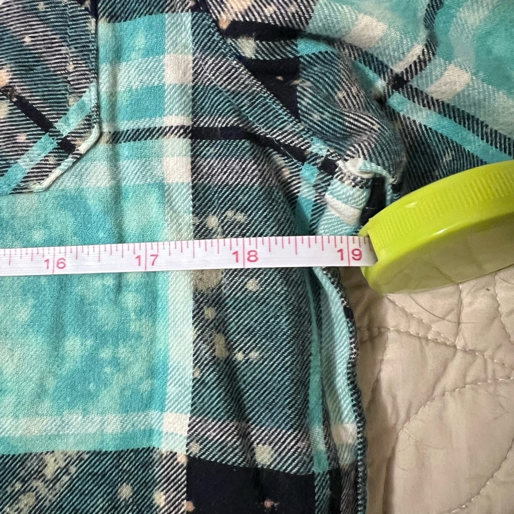 Teal and Navy Plaid Button-Down Shirt - Picture 5 of 6